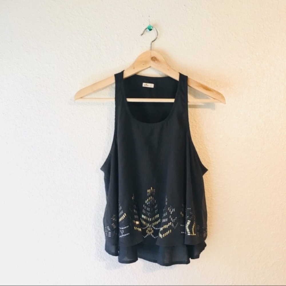 Hollister Gray Embellished Tanktop Small